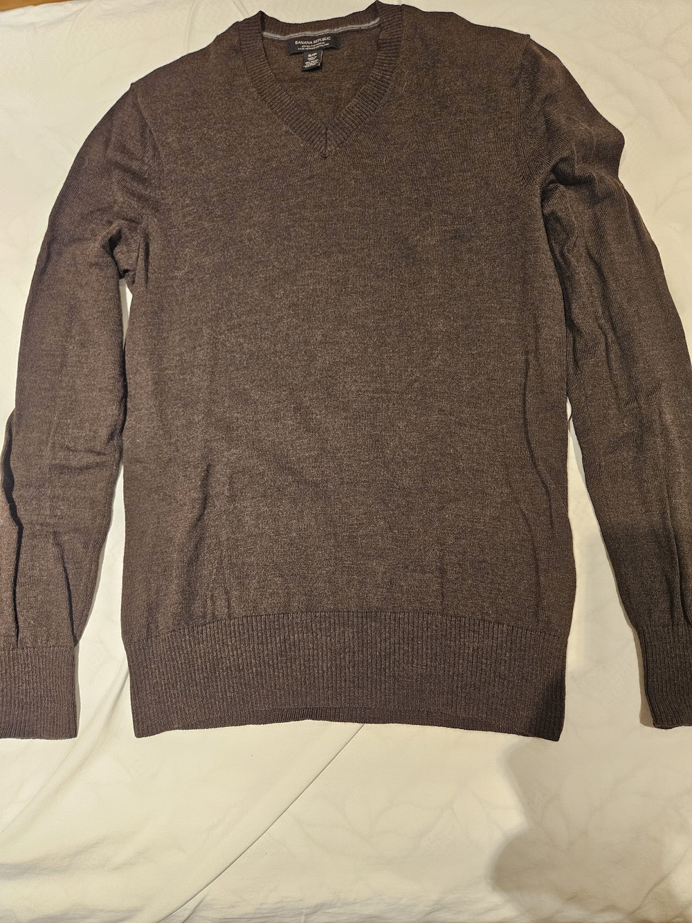 Men's Brown V-Neck Sweater by Banana Republic